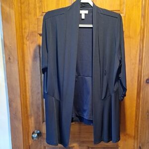 Dressbarn Elegant Navy Blue Draped Blazer